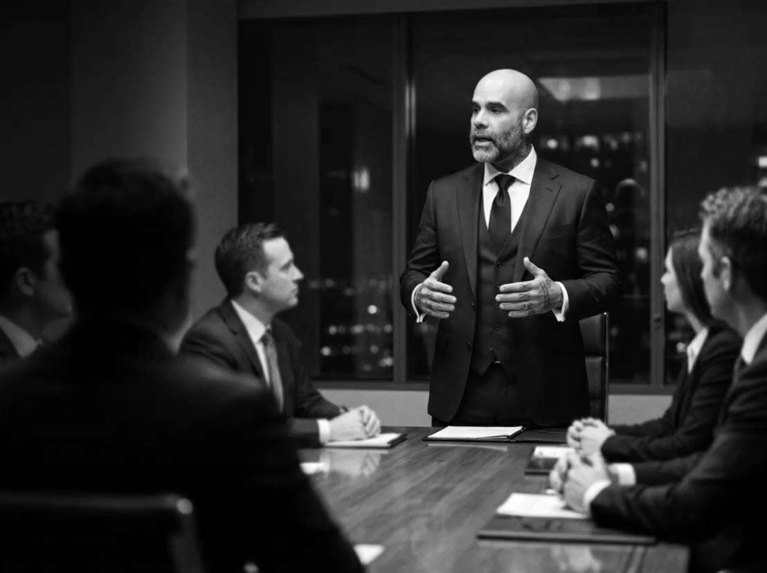 Attorney John Leon standing in his law office, founder of The Law Offices of John Leon